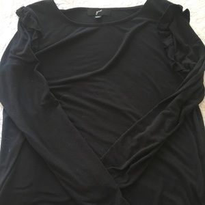 Ruffled Shoulder Long Sleeve